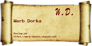Werb Dorka névjegykártya